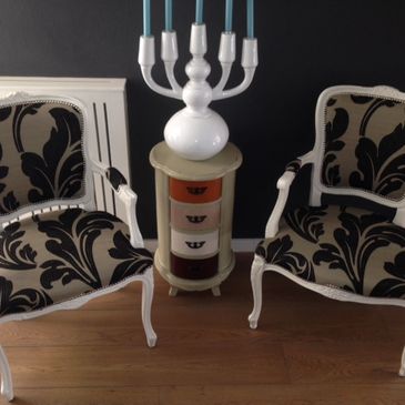 Opnieuw beklede stoelen barok